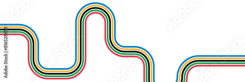 Abstract wavy stripes of Olympic games colors. vector illustration