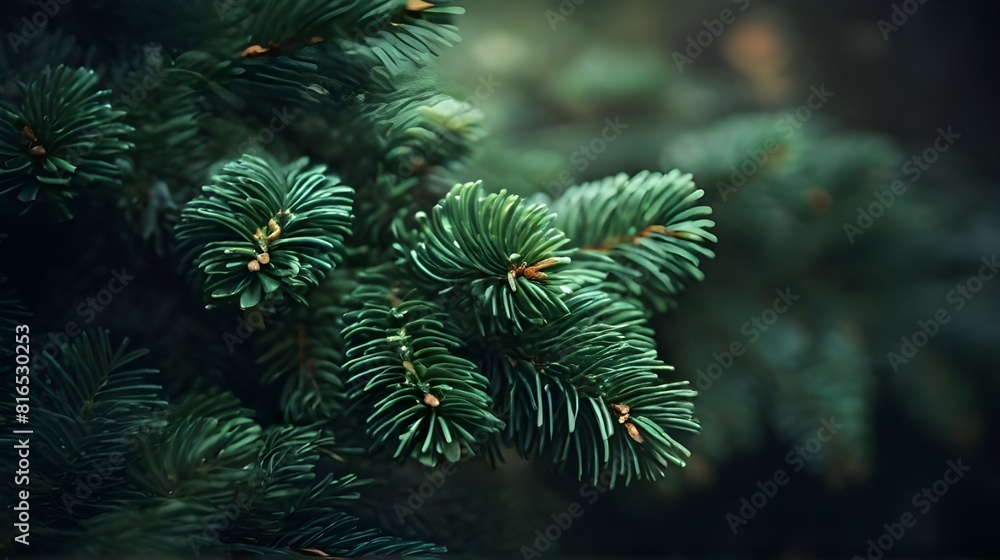 christmas tree branches Background generative Ai 
