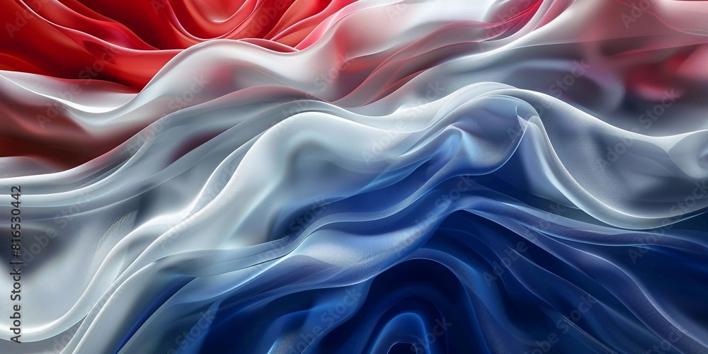 Obraz premium Wavy tile background in red, white and blue