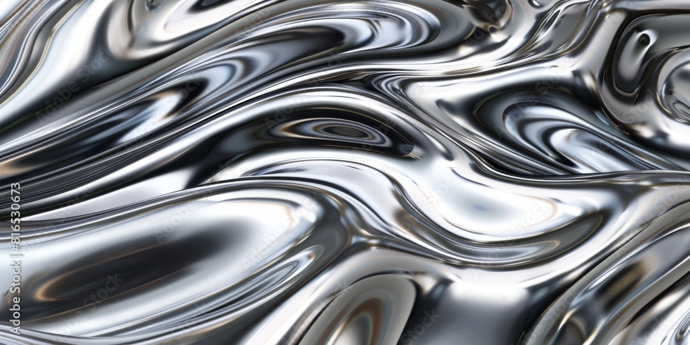 abstract background in the style of liquid metal, chrome texture with flowing waves, shiny and reflective silver surface. abstract background in the style of liquid metal, chrome texture with flowing waves, shiny and reflective silver surface.