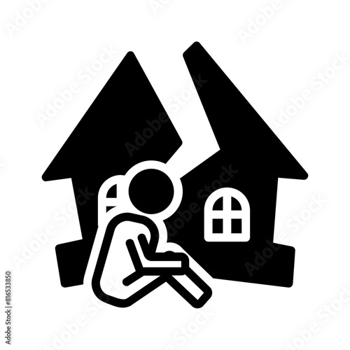 Vector solid black icon for Homeless youth