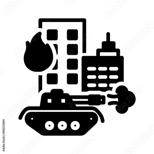 Vector solid black icon for Invasion