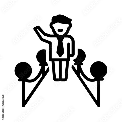 Vector solid black icon for Show stopper