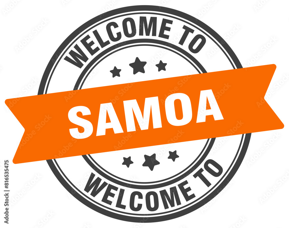Fototapeta premium Welcome to Samoa stamp. Samoa round sign