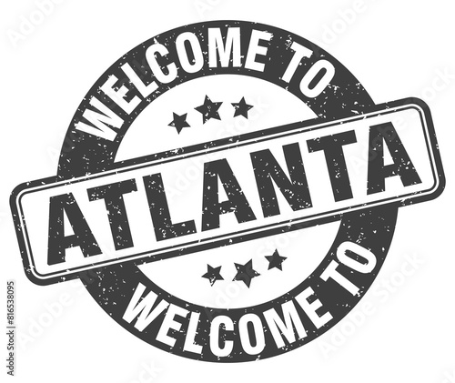 Welcome to Atlanta stamp. Atlanta round sign