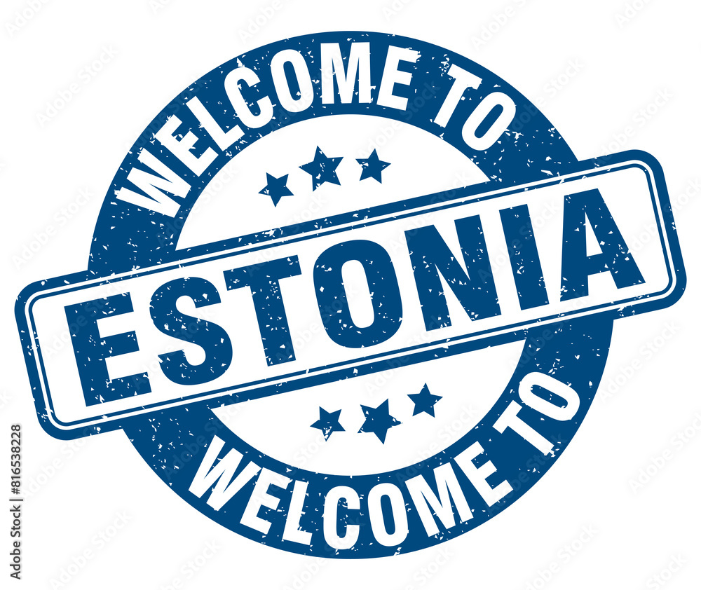Welcome to Estonia stamp. Estonia round sign Welcome to Estonia stamp. Estonia round sign