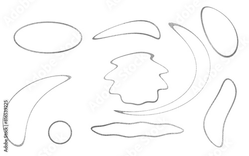 Silver lines, rounded and wavy, outline, decoration