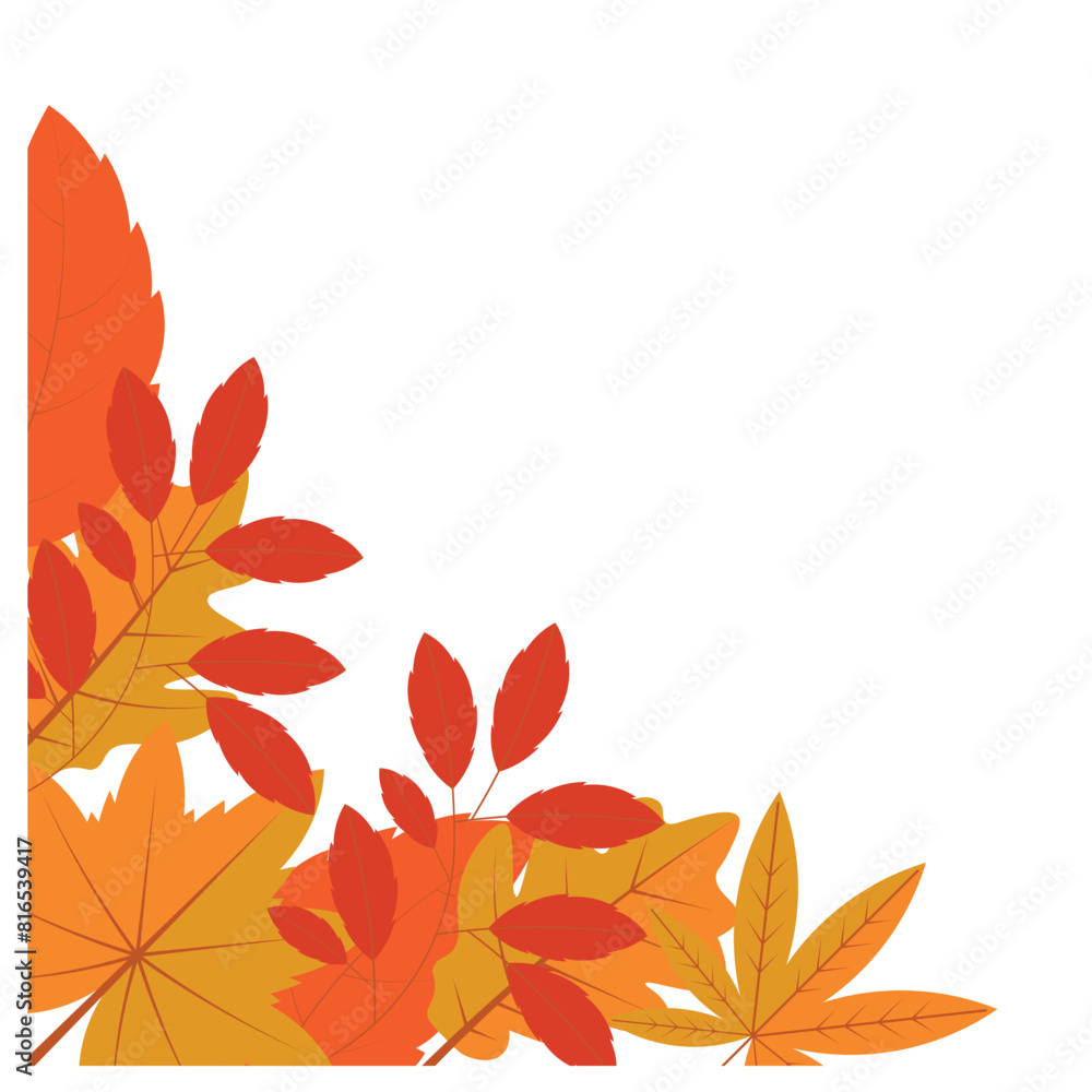 Naklejka premium Autumn Leaf Corner