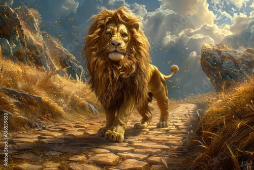 the Cowardly Lion as he overcomes his fears and discovers the true meaning of courage on his journey to see the Wizard. 