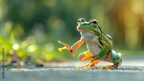 Banner background of National Frog Jumping Day theme banner design for microstock  no text  and wide copy space