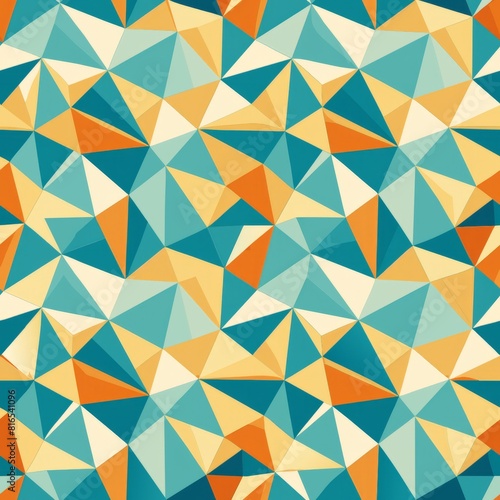 Seamless pattern of geometric paper polygons and shapes, tessellating in mesmerizing arrangements, Generative AI