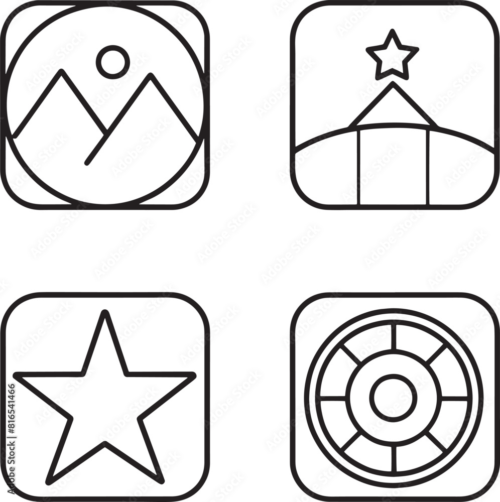 set of icons outline style illustration isolated on white background set of icons outline style illustration isolated on white background