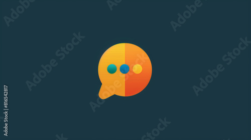 A message bubble icon with ellipsis, symbolizing messaging and chat applications, mobile applications icons, vector style