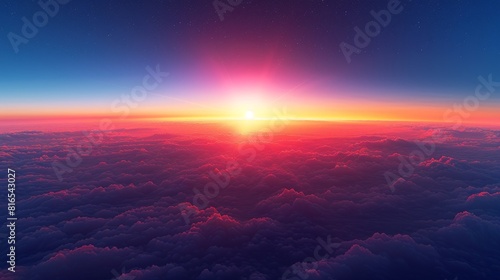 Sky Gradients Sunrise  A 3D illustration depicting the gradient of colors in the sky during sunrise
