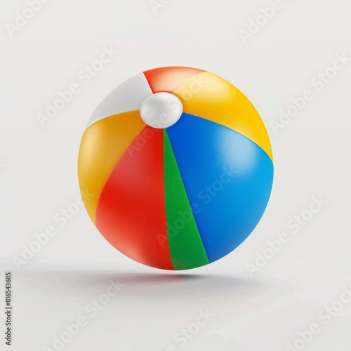 Colorful beach ball isolated on a clean white background for graphic design or mockup purposes © Leli