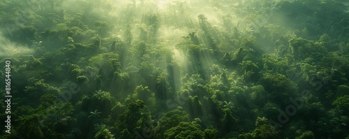 Breath-taking Aerial Photograph of the Jungle. Atmospheric Wilderness Photo. Nature Background.