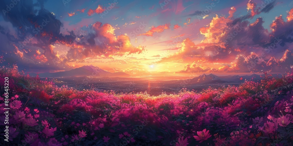 Sunset over Blooming \ Sunset over Blooming \