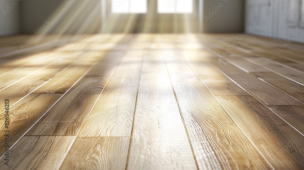 Sunlit Hardwood Floor with Natural Grain Sunlit Hardwood Floor with Natural Grain
