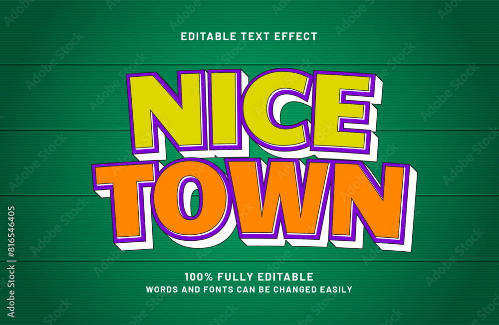 Obraz premium nice town 3d editable text effect
