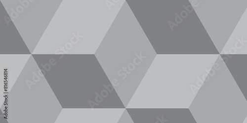Abstract black and gray stripe rectangles hexagon type cube geometric pattern. modern square diamond mosaic pattern. retro ornament grid tiles and wallpaper used for background.