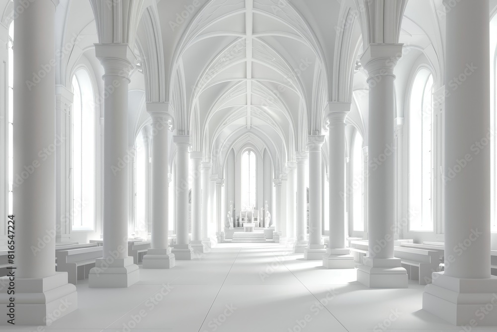 The church is empty and the sun is shining through the stained glass windows The church is empty and the sun is shining through the stained glass windows