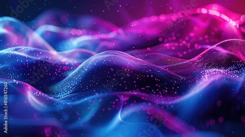 Glowing abstract aurora modern background design. Modern particle liquid dynamic background template