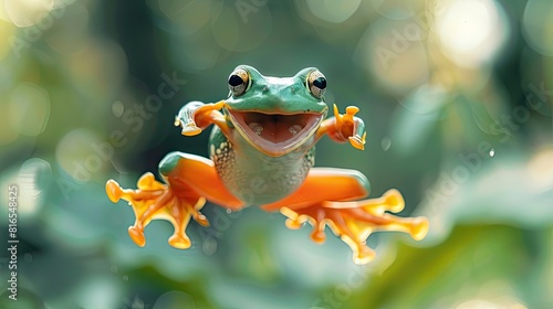 Banner background of National Frog Jumping Day theme banner design for microstock, no text, and wide copy space