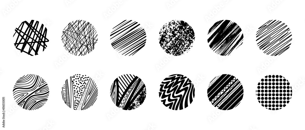 Set of Abstract Round, Hand drawn doodle shapes. Set of Abstract Round, Hand drawn doodle shapes.