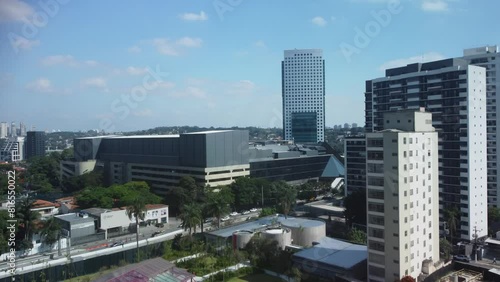 Aerial view of Shopping Eldorado and Avenida Reboucas in the western zone of Sao Paulo, Brazil