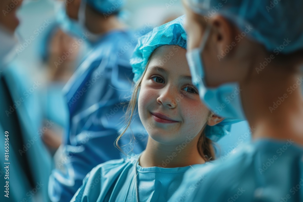 Pediatric surgeon team in a briefing before a surgery Pediatric surgeon team in a briefing before a surgery