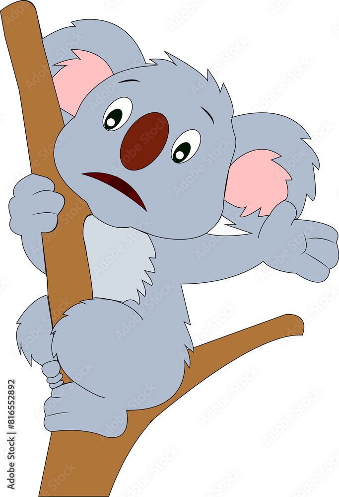 Naklejka premium sad koala vector