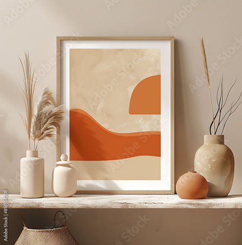 , in the style of childlike illustrations, organic geometric shapes, earthy textures, uhd image, light orange and dark beige, franciszek starowieyski, nikolai lockertsen photo