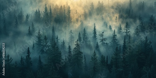 morning mist above canadian wilderness