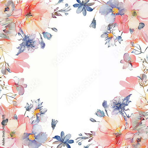 Pastel watercolor watercolor pattern of pink flower without seams.