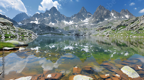 Jasna lake with beautiful reflection of mountains., photo