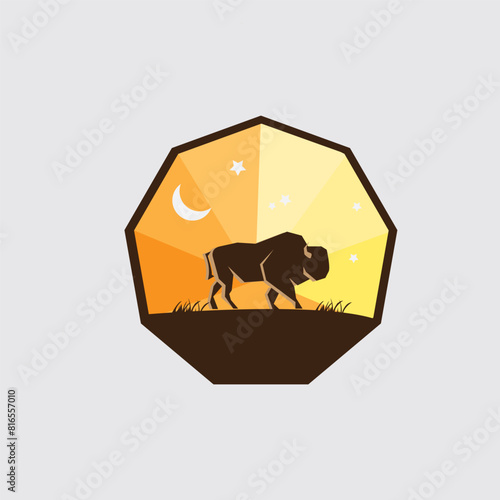 bull design with cool colorful background