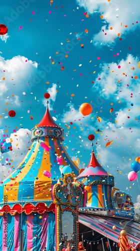 Panoramic header - carnival party, birthday party or photo booth. © Sanych
