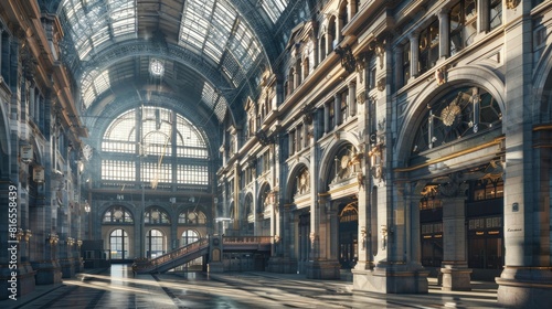 Antwerp Central Station  A Hyperrealistic Architectural Marvel