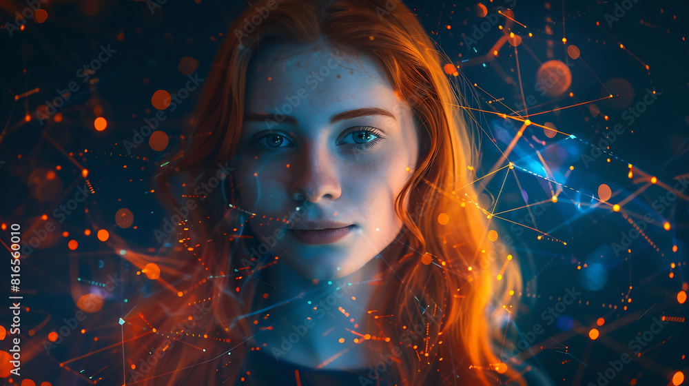 Fototapeta premium European Woman in AI Era