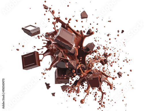 chocolate broken, transparent background, png.