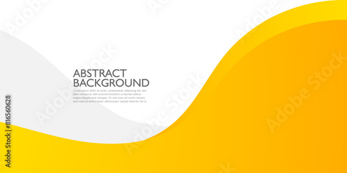 Abstract geometric gradient wave yellow background with shadow. Yellow modern design on bright white background for poster, banner, and business card . Eps10 vector
