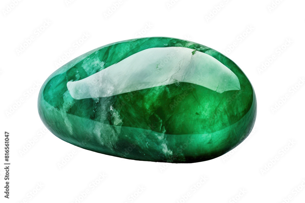 The Enchanted Emerald: A Green Stone on a White Canvas on White or PNG Transparent Background. The Enchanted Emerald: A Green Stone on a White Canvas on White or PNG Transparent Background.