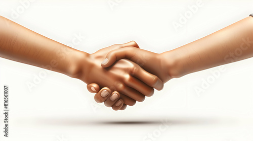 Photo realistic Handshake icon isolated on white background concept representing business partnerships agreements and professional networking ideal for office corporate or marketin photo