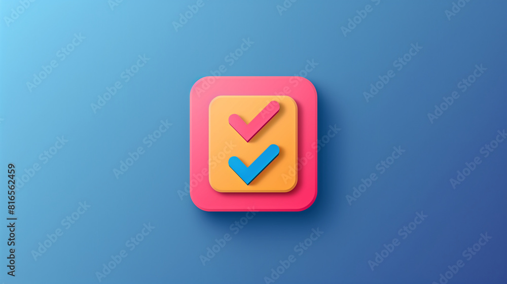 A checklist icon with checkboxes, indicating a to-do list or task management app, vector app icons A checklist icon with checkboxes, indicating a to-do list or task management app, vector app icons
