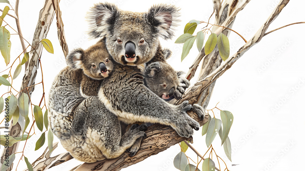 Obraz premium Family Life Among Koalas