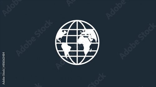 A globe icon with lines of latitude and longitude, representing global information or geographical data, Information icons photo
