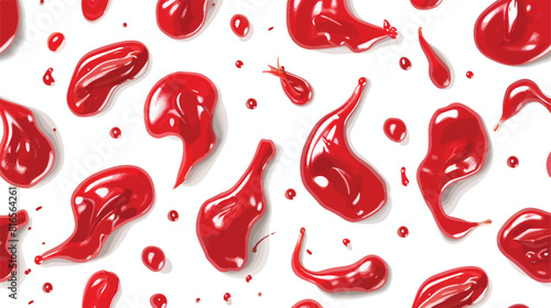 Pattern made with red sauce on white background vector