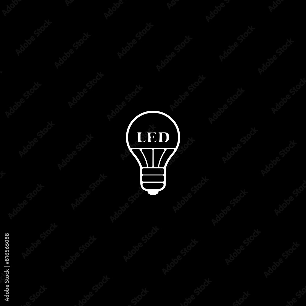 Led bulb icon isolated on dark background Led bulb icon isolated on dark background