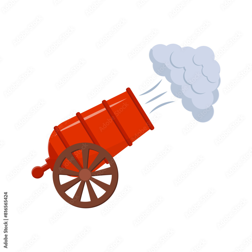 illustration of isolated pirate field gun cannon on white background