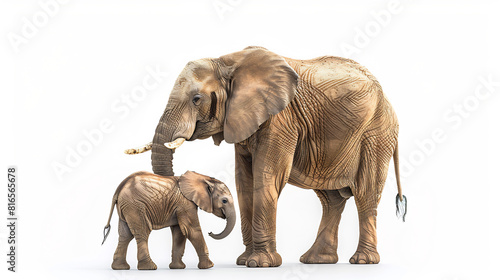 Maternal Bond Between Elephant and Calf